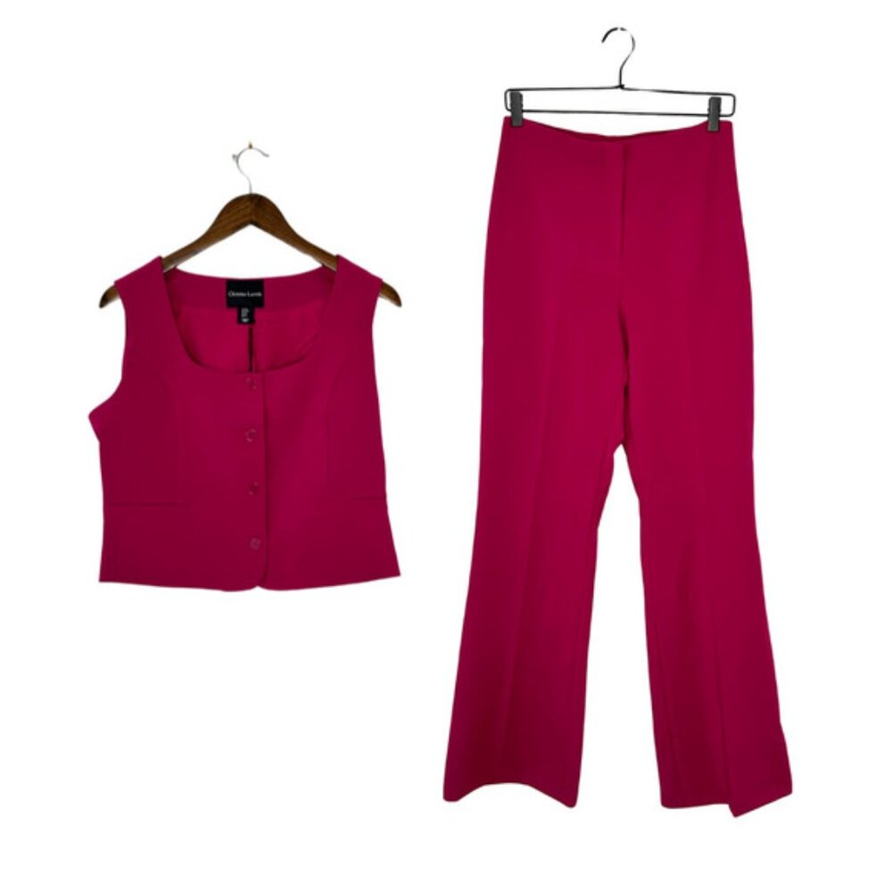 Christian Lacroix Size 6M NWT Barbie Pink Vest and Wide Leg Trousers Set